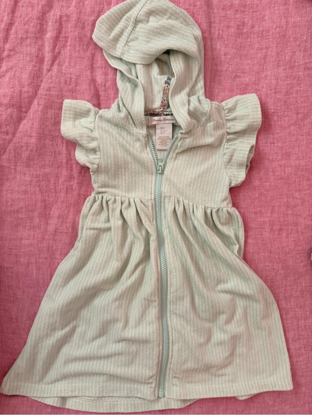 Tommy Bahama Mint Hooded Zip-Front Girls Dress